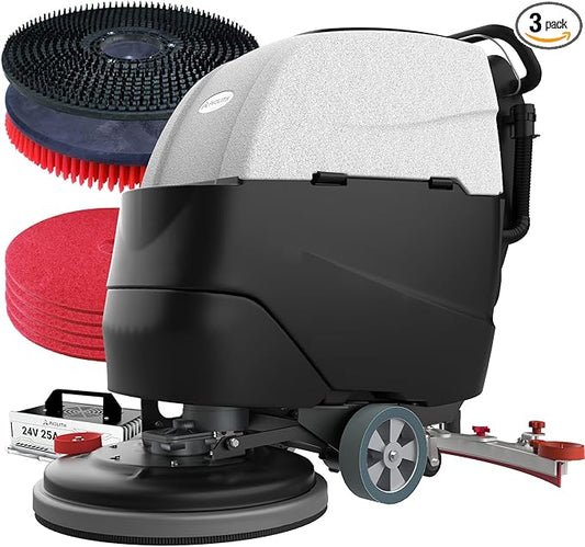 AF2217 Auto Self-Propelled Floor Scrubber Kit, 22" Path, 17-Gal, Up to 38000 ft²/h, Lithium Battery, Heavy-Duty & High-Efficiency Cleaning for Warehouses, Schools, Hospitals, Malls
