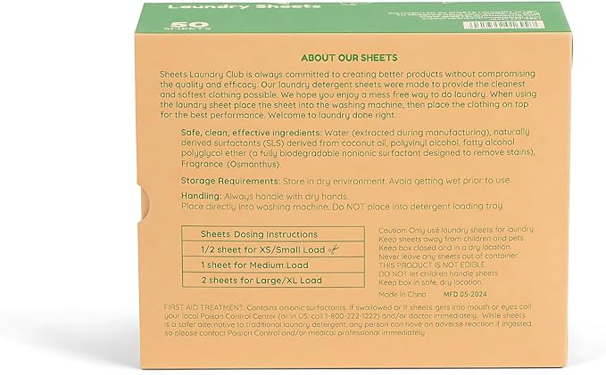 Sheets Laundry Club - Liquidless Laundry Detergent Sheets, 400 Loads - Fresh Linen Scent, Eco-Friendly, Quick-Dissolving Formula, Hypoallergenic, Septic Safe, Plastic-Free Packaging - 200 Sheets