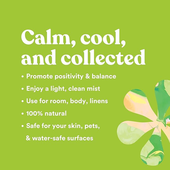 Asutra, Premium Aromatherapy Mist, Calm, Cool, Collected, 100% All Natural, Room and Body Mist, Linen and Pillow Mist, Essential Oil Blend, Lemongrass and Jasmine, 100% Guaranteed