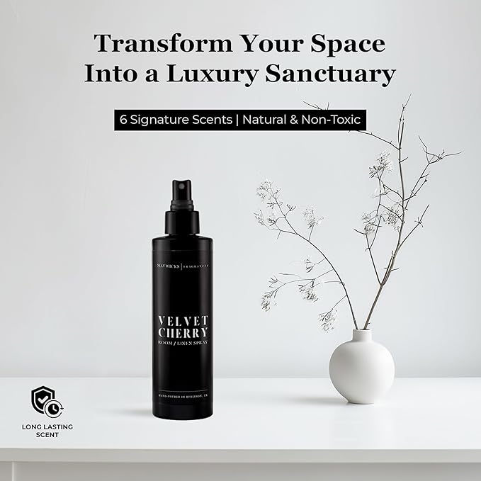 Fragrances - (Velvet Cherry) Linen & Room Spray (8oz) – Bedroom & Home Fragrance Mist, Long-Lasting Freshness To Brighten Up Your Space, Fabric & Air Freshener, Aromatherapy Scent Spray