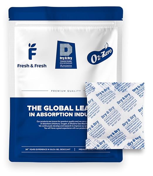 Dry & Dry 100 Gram [100 Packets] Silica Gel Packets Desiccants, Silica Packets - Rechargeable Moisture Absorbers for Food Storage, Electronics, 3D Filament & Safes