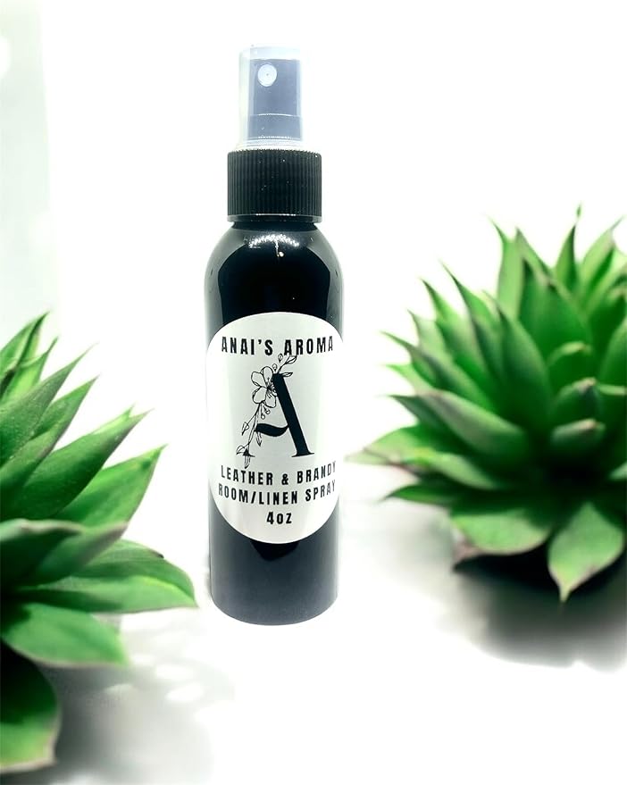ANAI'S Aroma Room Spray & Linen Mist, Scented Home Fragrance, Long Lasting Bold Scent, Odor Eliminator, Air Freshener, Refresh Fabric, Car, Restroom, 4oz (Leather & Brandy)