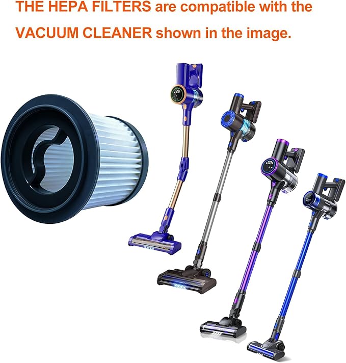 3Pack Hepa Replacement Filters Compatible with AIRDIYA P1/VG3, MHRMHR KP1108 and Bieiao BS01 Cordless Vacuum Cleaner, Washable Pre-motor Filters Works with Ciogu P2 & Nioga P2 Upright Vac