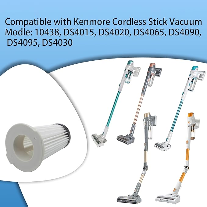 2 Packs K3000 CSV HEPA Filter Replacement Filter Compatible with Kenmore Cordless Stick Vacuum Modle: 10438, DS4015, DS4020, DS4065, DS4090, DS4095, DS4030