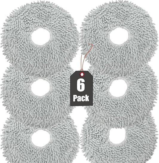 6 Pack Mop Cloth Pads Replacement for Dreame L10s Ultra / L10 Ultra / X40 Ultra Robot Vacuum Cleaner Parts, Wet Mopping Pads Compatible with Dreametech X30 Ultra, Reusable and Washable Accessories