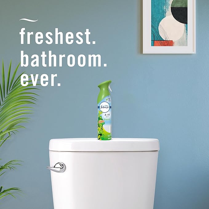 Febreze Air Mist Air Freshener Spray, Odor-Fighting Room Spray, Air Fresheners for Home and Bathroom and Kitchen, Aerosol Can, Gain Original Scent, 8.8oz (Pack of 2)