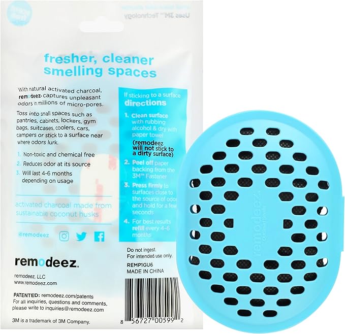 Remodeez Deodorizer and Odor Eliminator, Made From Natural Renewable Coconut Shell Charcoal, Natural Air Fresheners, Moisture & Odor Absorber for Home and Small Spaces