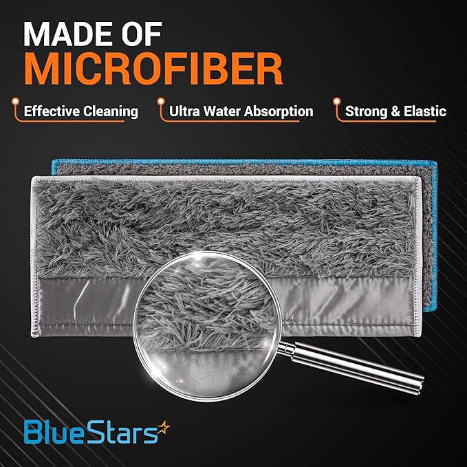 BlueStars 8 Pack m6 Microfiber Wet & Dry Mopping Pads - Compatible with iRobot Braava Jet M6 (6110) (6012) (6112) (6113) – Washable and Reusable Microfiber Deep Clean Mop Pads, 4 Wet Pads & 4 Dry Pads