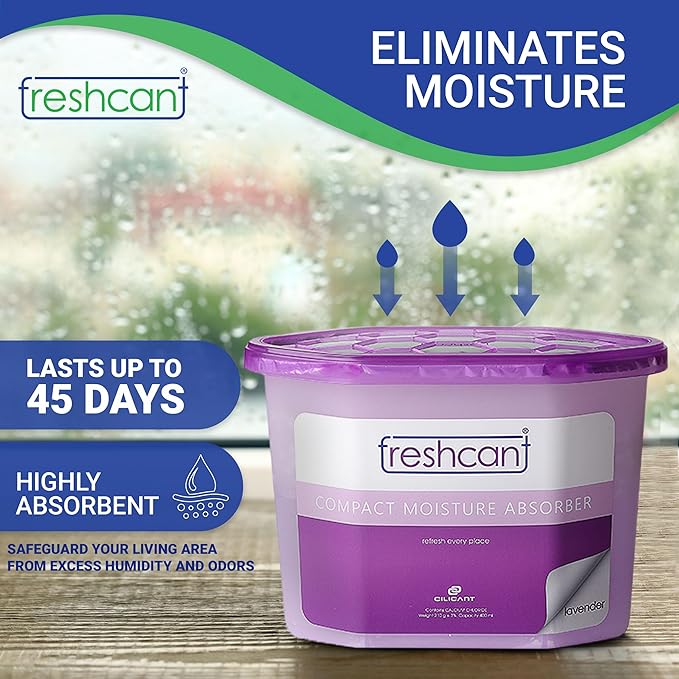 Moisture Absorber Bundle, Room and Closet Freshener, Moisture and Odor Absorber for Home, Rooms, Basement, Garage, Prevents Musty Odor, Controls Moisture, Pack of 12, Lavender Scent