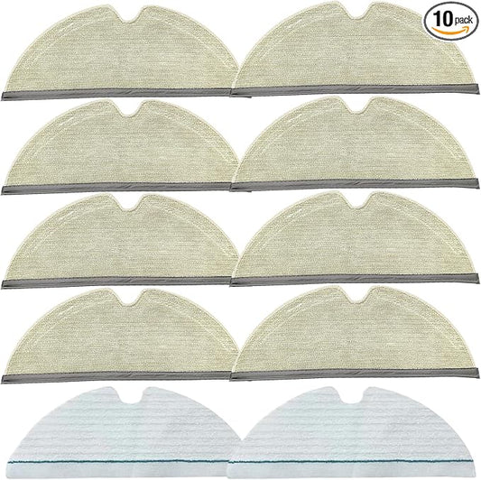 Mop Pad for Roborock Q5 Pro, Q7, Q7 Max, S5, S5 MAX, S6, S6 MAXV, S6 Pure, E-Series, Q5, Q8 Max+, Q8 Max Robot Vacuum Cleaner, 8 Pcs Reusable and 2 Pcs Disposable, Q8 Max Mop Pad Replacement