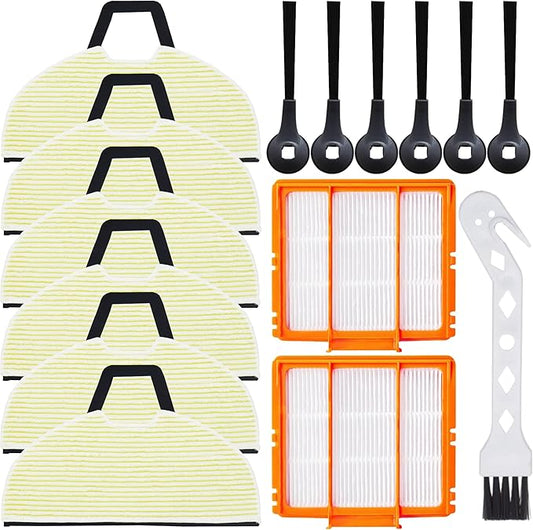 6 Mop Pads Compatible with Shark RV2610WA AV2610WA RV2620WA RV2410WD AI Ultra Robot Vacuum Mop Pads,2- in-1 Matrix Clean Robot Vacuum Models 6 Mop Pads, 2 Filter, 4 Side Brush