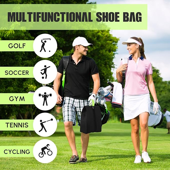 1 Pcs Smell Proof Cleat Bag for Sports, 4 Layer Odor Absorbing Soccer Football Baseball Golf Shoe Bag, Waterproof Mud Resistant Shoe Storage Pouch Fits up to Size 14 (Black)