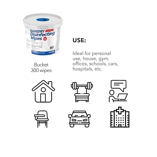 Rosmar SaniDry Disinfecting Wipes, 300 Count, EPA Approved, Unscented, White, Nonabrasive, Multi-Surface Cleaning Wipes, for Use in Health Facilities, Schools, Industrial, Household
