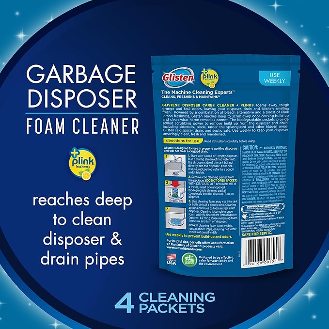 Glisten Disposer Care Foaming Cleaner, Lemon Scent, 12 Use (BND01728)