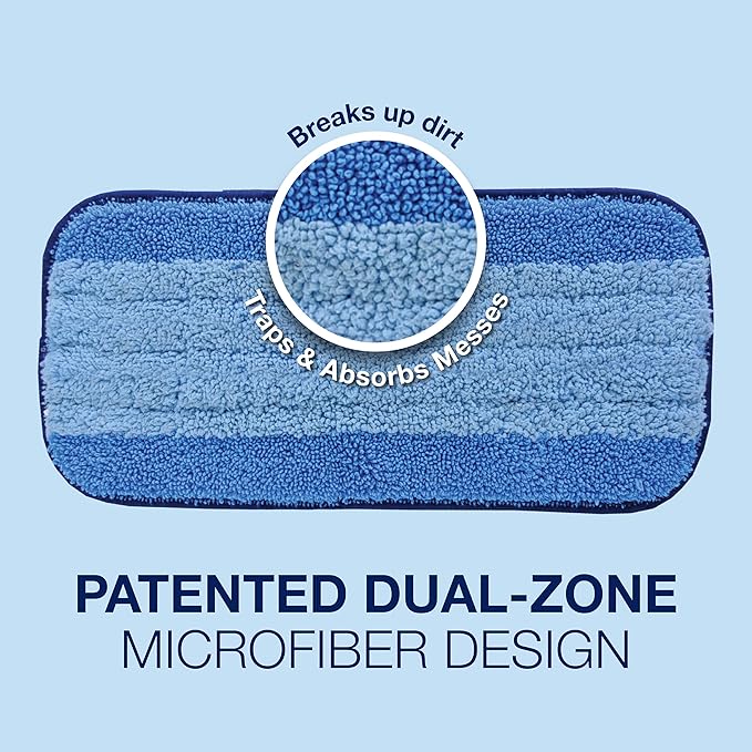 Bona® Microfiber Cleaning Pads for use with Swiffer® WETJET® Spray Mop, 3 Pack, Washable & Reusable up to 500 Times