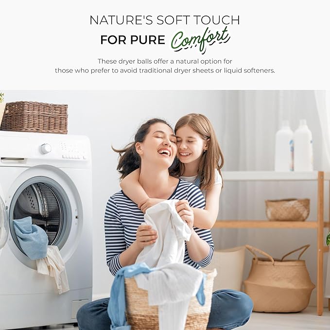 Pursonic XL Laundry Wool Dryer Balls Made with 100% Pure New Zealand Wool - Natural Reusable Fabric Softener Balls for Drying Time & Energy Consumption - Reduces Clothing Wrinkles & Lint - Set of 9