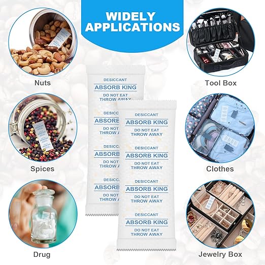 Silica Gel Packets – 500 Packs 5 Gram Moisture Absorbers Food Grade Silica Packets, Premium Desiccant Packs for Storage, Color Indicating Desiccant for Spices, Jewelry, Shoes, Electronics, Tool Box