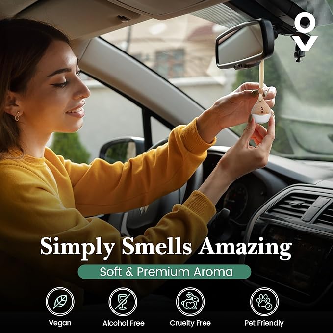 Car Air Freshener Diffuser + Vent Clip Lasting Scent, Hanging Air Freshener, Car Accessories for Men Women Auto Interior Aromatizante para Carro New Smell Automotive Accessory Gifts for Men Women