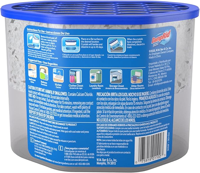 DampRid FG100 Unscented Disposable Moisture Absorber, 10.5-Ounce,White