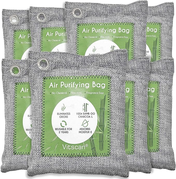 20 Pack Bamboo Charcoal Air Purifying Bag, Activated Charcoal Bags Odor Absorber, Moisture Absorber, Natural Car Air Freshener, Shoe Deodorizer, Odor Eliminators For Home, Pet, Closet, Car