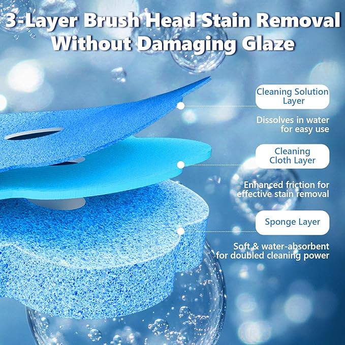 72 PCS Disposable Toilet Brush Refills Pads