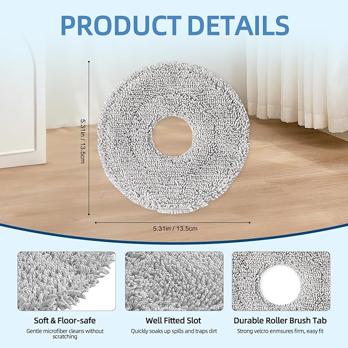 4-Pack L40 Ultra Mop Pads Replacement: for Dreame X30 Ultra/X40 Ultra/L30 Ultra/L20 Ultra/L10s Ultra/L10s Pro Ultra/X40 Master/ Robot Vacuum, MOVA S10/S10 Plus/P50 Pro/P10/P10 Pro Ultra, Washable Pad