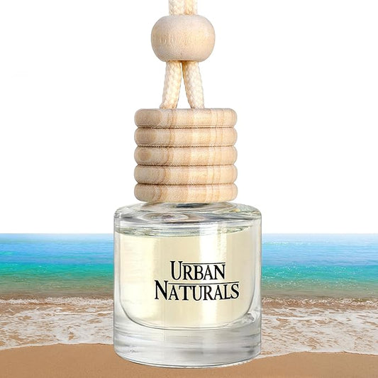 Urban Naturals Car Air Freshener Diffuser 1 Pack - Ocean Mist & Sea Salt Scent, 45+ Days Long Lasting Fragrance, Made in USA, Glass & Wood, Hanging Design + Vent Cip, Easy to Use