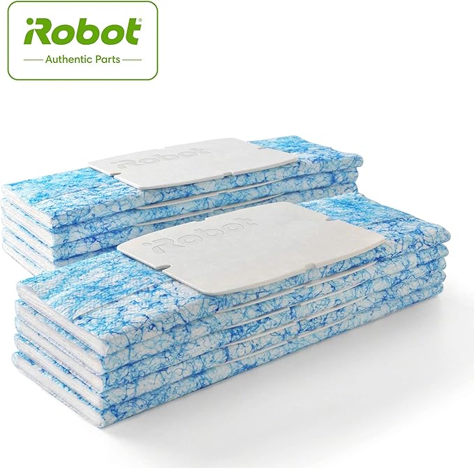 iRobot Braava Authentic Replacement Parts - Braava Jet 200 Series Wet Mopping Pads for Hardwood,Floors,Tile,Stone,Blue,White,10 Count (Pack of 2)