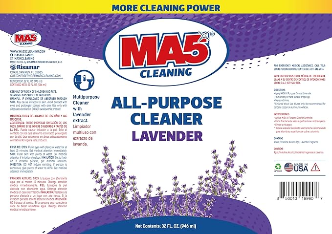 MA5x All Purpose Cleaner Lavender | Multipurpose Cleaner with Lavender Extracts | 32oz