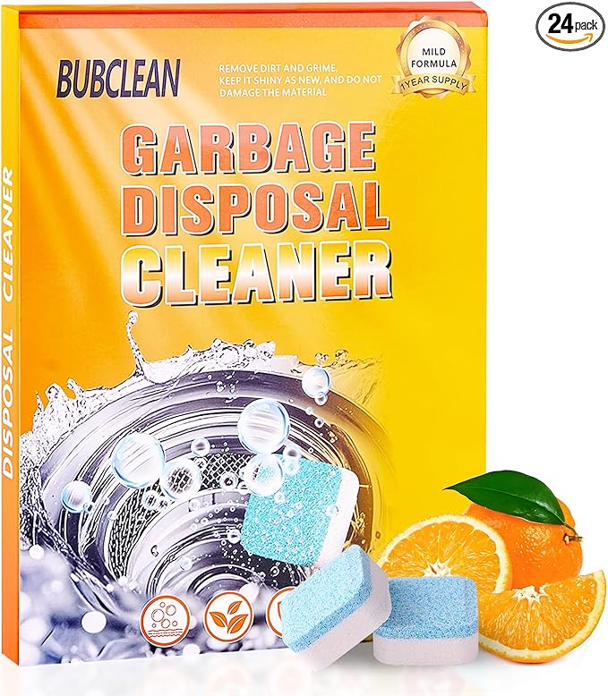 Ultra-Strength Garbage Disposal Cleaner Deodorizer Tablets - 24 Pack | Fresh Citrus Foam Sink and Drain Cleaner | Deep Clean to Eliminate Odors | Pipe Friendly (12-Month Supply)