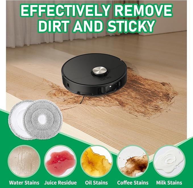 12 Pack Replacement Mop Pads for Dreame L40 Ultra/X40 Ultra/X50 Ultra/L50 Ultra/L10S Ultra/ L10s Pro Ultra Heat/L10S Ultra Gen2/L40S Ultra/X30 Ultra/L10 Ultra Robot Vacuum, Washable Replacement Pads