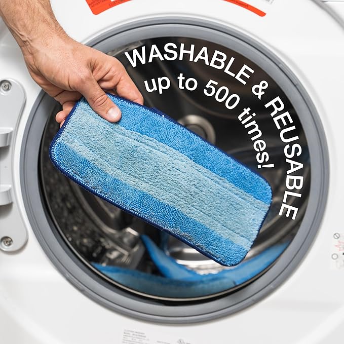 Bona® Microfiber Cleaning Pads for use with Swiffer® WETJET® Spray Mop, 3 Pack, Washable & Reusable up to 500 Times