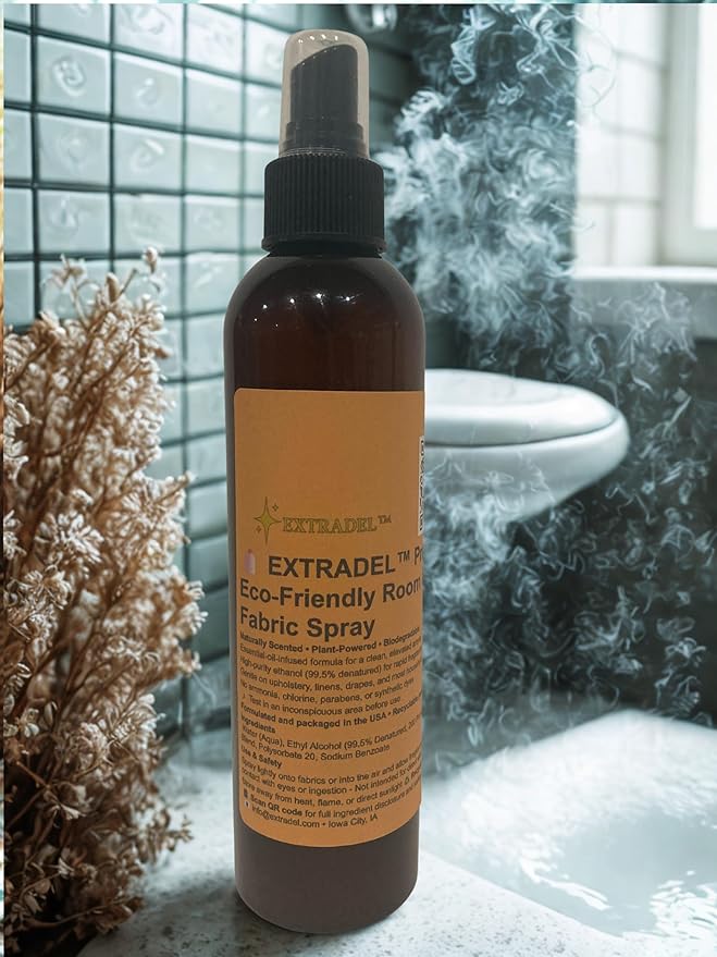 EXTRADEL™ Eco-Friendly Room & Fabric Freshener, Plant-Based, Essential Oil Scent, Biodegradable (Orange & Cedarwood Blend) 8 fl oz