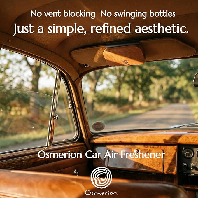 Car Air Freshener - Wood Air Freshener for Visor Clip - Long Lasting Car Odor Eliminator - Vehicle Scent Diffuser - Variety Scent Refill (Amber - Marine - English Pear, CLIP INCLUDED)