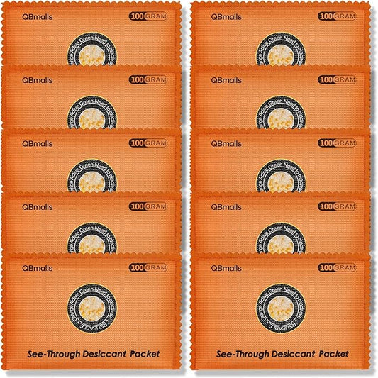 100g [10 Packs] See-Through Desiccant Packs for Storage,Rechargeable Silica Gel Packets, Moisture Absorbers for Storage Bins, 3D Filaments, Cars, Safe, Electronics, Toolboxes,and more.