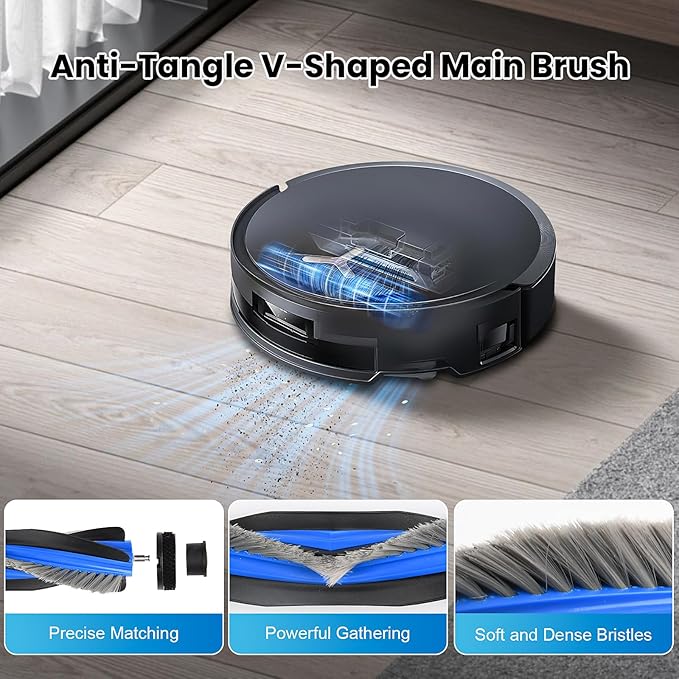 24 Pcs Replacement Parts for Ecovacs Deebot T50 Pro Omni / T50 Pro Omni Gen2 / T50 Omni Robot Vacuum, Include 1 Main Brush, 6 Dust Bags, 4 Filters, 6 Side Brushes, 6 Mop Pads and 1 Cleaning Tool