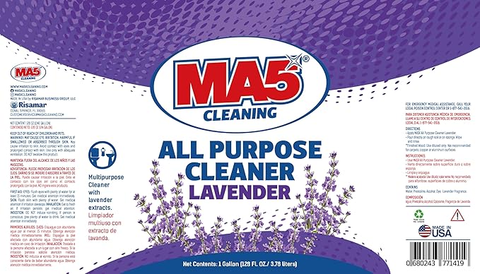 MA5x All Purpose Cleaner, Lavender, 1 Gallon | Multipurpose Cleaner with Lavender Extracts