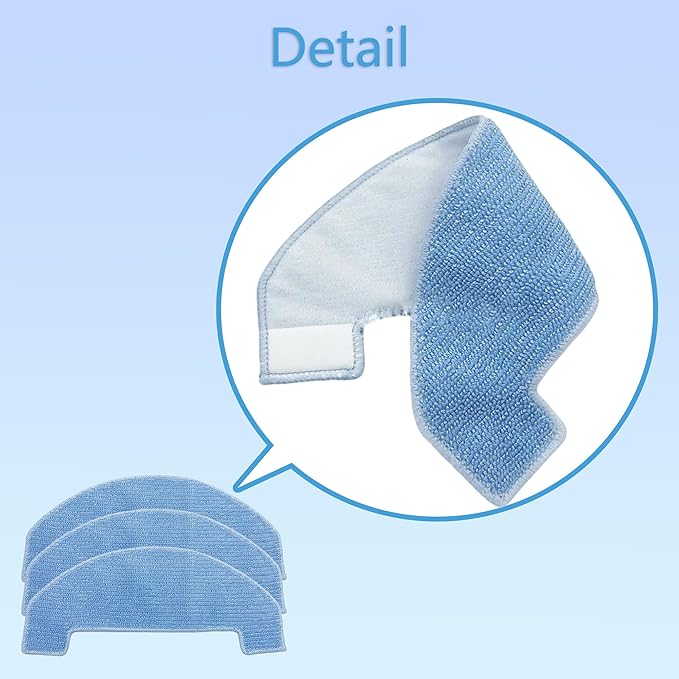 Replacement Parts for BPMIO B15 / B15 Plus Robot Vacuum Accessories 1 Main Brush 4 Side Brush 3 HEPA Filter 3 Mop Pad