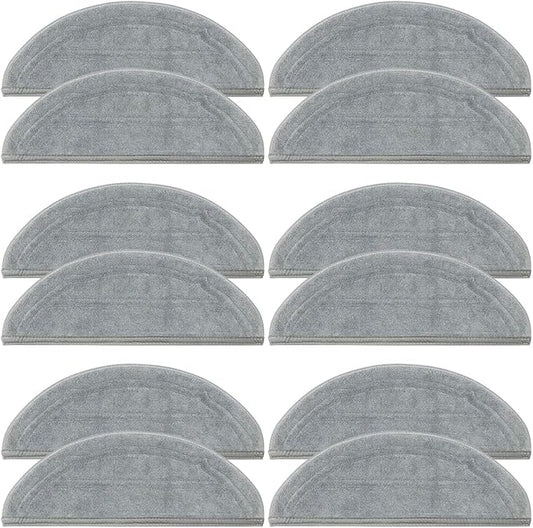 Home Times 12 Pack Mop Pads Replacement Compatible with Roborock Q10 S5/Q10 S5+/Q10 X5/Q10 X5+ Robot Vacuum Cleaner
