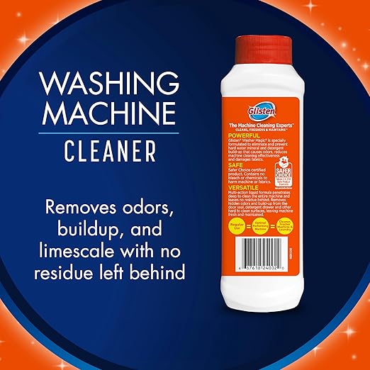 Glisten Washing Machine Cleaner, Helps Remove Odor, Buildup, and Limescale, Fresh Scent, 12 Ounce Bottle, 2-Pack