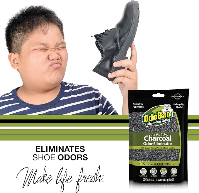 OdoBan Air Purifying Charcoal Natural Odor Eliminator, Non-Toxic Formula, Made in the USA, Fragrance Free, 10 Gram Bags, 72 Total