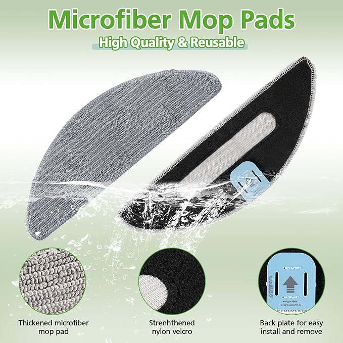 Replacement Parts for iRobot Roomba Combo i5, i5+, j5, j5+ Robot Vacuum Cleaner, Accessories Kit: Dual Multi-Surface Rubber Brushes + 4 Filters + 4 Mop Pads + 4 Vacuum Bags + 4 Edge-Sweeping Brush