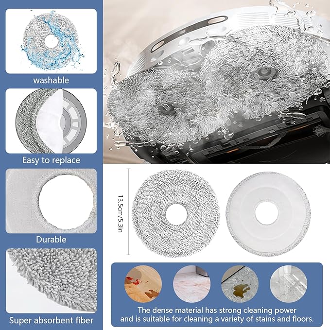 Yivy X40 Ultra Accessories for Dreame L40 Ultra/X40 Master,Mova P50 Pro Ultra/Mova P10 Pro Ultra Vacuum Cleaner,Replacement Parts: 2 Main Brushes, 4 Carbon HEPA Filters,6 Carbon Dust Bags 29 PCS