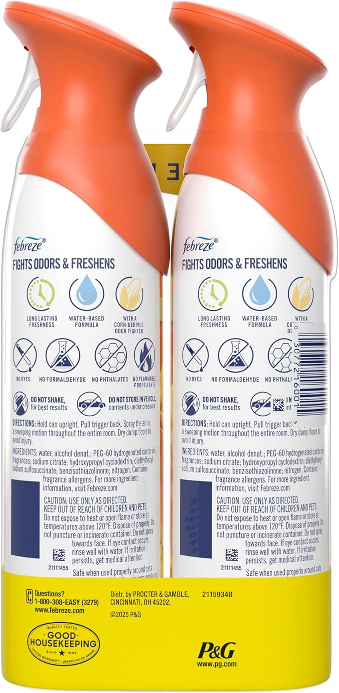 Febreze Air Freshener Spray, Odor-Fighting Room Spray, Tropical Blend Scent, 8.8oz, 2 Count