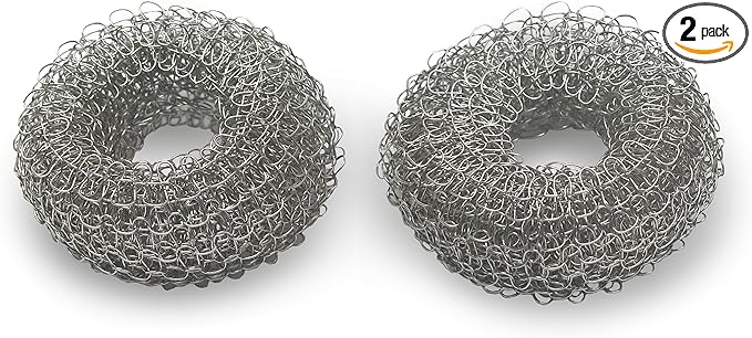 Tredoni 2 Reusable Limescale Remover Ring 0.8x1.6 - Boiler/Kettle Furring Descaler Stainless Steel Mesh 2x4cm (2)