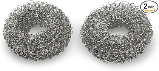 Tredoni 2 Reusable Limescale Remover Ring 0.8x1.6 - Boiler/Kettle Furring Descaler Stainless Steel Mesh 2x4cm (2)
