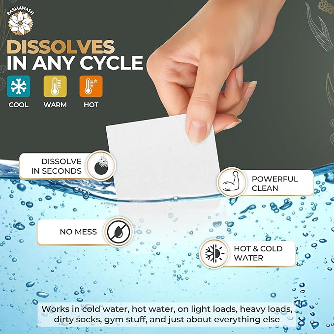 Natural Laundry Detergent Sheets & Fabric Softener | Eco-Friendly|Fragrance-Free & Hypoallergenic Up to 100 Loads | Aloe Vera & Pure Tea Tree Oil | Plant-Based, Biodegradable, Enzyme Powered,Baby Safe