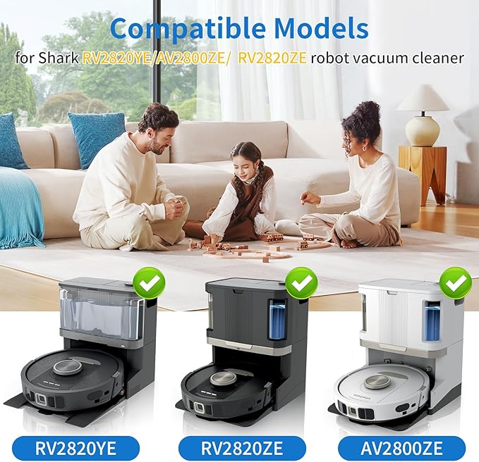 20Pcs Accessories Kit,Compatible with Shark AV2800ZE AV2810YE RV2820YE RV2820ZE Robot Vacuum,Main Brush, Filter Foam, Mop Pad,Side Brush Accessories Kit