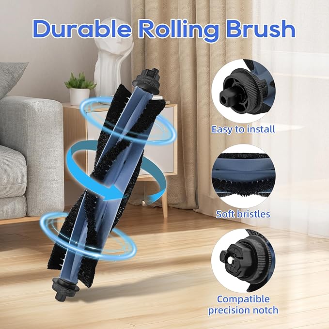Omni C20 Replacement Parts for Eufy Omni C20 Robot Vacuum, Includes 1 Main Brush, 2 Side Brushes, 2 Filters, 2 Mop Pads, 2 Dust Bags (9 Pack)