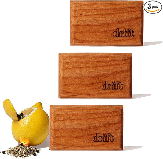 Drift Car Air Freshener - The Original Wood Air Freshener - Car Odor Eliminator - Long Lasting Scent - Metal Clip - Essential Oils - John Wick Scent 3 Pack Refill - NO CLIP INCLUDED